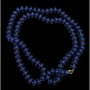 Retro Casual Navy Blue Beaded Lightweight Necklace